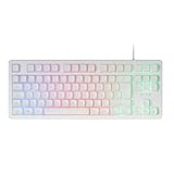 Mars Gaming MK023, Gaming Tastatur TKL, Hybrid H-Mech Technologie, FRGB Regenbogenbeleuchtung, Anti-Ghosting, Universelle Kompatibilität, Weiß, Spanische Sprache