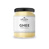 Grizzly Foods • Ghee (1 x 385g) • 100% natürlich • Hoher Rauchpunkt • Ohne Zusätze • Ideal zum Braten, Backen & Frittieren • Cremige Textur & buttrig-nussiges Aroma • Clarified Butter