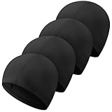 Halinuia 4 Stück Unisex Badekappen, Stoff Badekappen elastische Schwimmhaube rutschfeste Schwimmkappe Badehaube für langes und kurzes Haar
