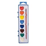 Aquarellfarben-Sets für Kinder, waschbare Wasserfarben-Sets, Herz-Wasserfarbe, 8 Farben, herzförmiges Aquarell-Set mit Pinsel, Partyzubehör, Kunst- und Bastelbedarf für Valentinstag
