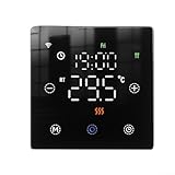 WiFi-fähiges Smart-Thermostat mit Digitalanzeige für Tuya für Alexa, Smart WiFi Thermostat programmierbare digitale Temperaturregelung für Gaskessel, Heizungssteuerungsschalter (schwarz)