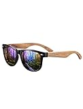 Amexi Holz Sonnenbrillen Polarisierte Sonnenbrille,Herren Damen Polarisierte holz brille,Polarisierende Brillengläser mit UV400-Schutz,grün (grün)