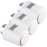 revolt Heizkoerperthermostate: 3er-Set Programmierbare Universal-Heizkörper-Thermostate, Display (Digitales Heizkörperthermostat, Thermostat-Heizkörperventil)