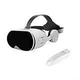 Volakebeing Virtual-Reality-Headset für Smartphone, 14 - 17 cm (5,5 - 6,7 Zoll), 3D-VR-Brille mit 110° Sichtfeld, integrierter Headset-Controller für Game Mov, Weiß