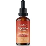 Vitamin A Tropfen hochdosiert - 50 ml - 5000 I.E. (1500 mcg) pro Tagesdosis - 9 mg Beta-Carotin - Retinol flüssig & vegan - Gelöst in MCT-Öl aus Kokos