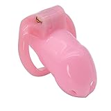 Harz Peniskäfig Keuschheitskäfig Herren mit 4 Größen Penisring Set Chastity device SM Bondage Cock cage Keuschheitskäfig (Pink, Short)