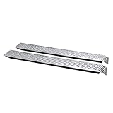 UNITEC Auffahrrampe Alu, Auto PKW Laderampe, Anhängerrampe, 2 Stück, besonders rutschsicher, bis zu 200 Kg / Stück Traglast, als Paar 400 Kg