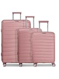 Franky Hartgepäck Koffer-Set 3-teilig | Reise-Trolleys aus hochwertigem, robustem Polypropylen Material | für Damen und Herren | 4 Doppelrollen & Zahlenschloss | London Serie