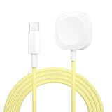 Wanme Ladegerät für Apple Watch, USB C 1 m Nylon magnetisches Ladekabel kompatibel mit iWatch Serie 10 9 8 7 6 5 4 3 2 SE Ultra 44 mm 42 mm 41 mm 38 mm 40 mm 45 mm (Gelb)