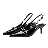 koperras Damenschuhe Sneaker 39 für Damen mit Spitzen Zehen Warme Schuhe Wasserdicht Damen (Black, 36)