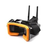 Knoruley Mini 5.8G 40CH3 Dual-Antennen FPV-Brille Videobrille Headset mit 3-LCD-Bildschirmmonitor Kamera