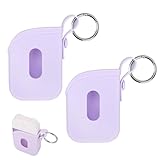 lasuroa 2stk Silikonhülle Kompatibel mit Touchland Handdesinfektionsspray 30ml, Schutzhülle mit Feder-Ring Nebel Schlüsselanhänger Halter Reisefreundliches Desinfektionsspray Zubehör (Lila)
