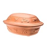 Römertopf Bräter Rustico Keramik Dampfgarer aus Naturton geeignet für bis zu 6 Personen mit 5 Liter Volumen