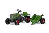 Rolly Toys rollyKid Fendt Vario (Trettraktor mit Anhänger für Kinder, Motorhaube zu öffnen, Kettenspannung einstellbar, Kinderfahrzeug) 13166