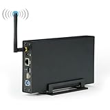 Geofray Tragbares 3,5-HDD-SSD-Gehäuse, Tragbarer USB3.0-Rj45-Ethernet-NAS-Netzwerk-Streaming-Server-Speicher für Gehäuse, EU-Stecker
