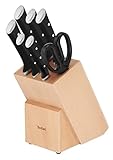 Tefal Ice Force 7-teiliges Universalmesser-Set aus Holz mit 7 Küchenmessern, deutsche Edelstahl-Klinge, langlebige Schnittleistung und Schärfe, 10 Jahre Garantie K232S704