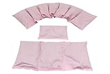 Körnerkissen UNI - STOFFE 3 er Set Langes 80 x 18 cm 8 Kammer + 3 Kammer + kleines Kirschkernkissen Wärmekissen XXL Schulterkissen Nackenkissen Mikrowelle + Backofen (Rosa Uni, Traubenkerne)