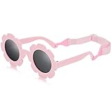 Hifot Baby Sonnenbrille mit Riemen für Mädchen Jungen, Polarisierte Kleinkind Sonnenbrille UV400 Schutz Weicher Silikonrahmen faltbar Sonnenbrillen Alter 6 Monaten bis 2 Jahre