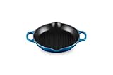 LE CREUSET Signature Gusseisen-Grillpfanne, Quadratisch, 26 cm, Für alle Herdarten inkl. Induktion geeignet, 2,86 kg, Marseille, 20208252000422
