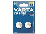 VARTA Batterien Knopfzelle CR2450, 2 Stück, Power on Demand, Lithium Coin, 3V, kindersichere Verpackung, für elektronische Kleingeräte - Autoschlüssel, Fernbedienungen, Waagen