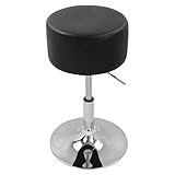 WOLTU BH14sz-1 Design Hocker mit Hebel, stufenlose Höhenverstellung, verchromter Stahl, Antirutschgummi, pflegeleichter Kunstleder, gut gepolsterte Sitzfläche, Schwarz