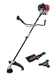 Benzin-Freischneider BCH42E Rasentrimmer & Motorsense inkl. 2Ah Akku + 2,4A Ladegerät | Schnittdurchmesser 420 / 255mm | Fadenstärke 2 x 2,4 mm | Schneideblattstärke 1,4 mm | E-Start