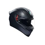 AGV - K1 S E2206 Motorrad Helm, Herren ECE Vollvisier Motorradhelm, Racing Style mit Aerodynamischem Spoiler, Kratzfestem Visier, 190° Sichtfeld, mit Intercom Ready, Mattschwarz