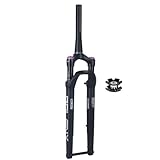 QAZXDRFG Rennrad-Federgabeln 700C 1-1/2'Scheibenbremse Luftgabel Steckachse 12x100mm Manuelle Verriegelung 40mm Federweg Konisches Rohr XC Vorderradgabel (Farbe: Schwarz-Weiß, Größe: 700C)
