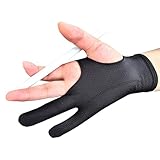 Generisch Digitaler Zeichenhandschuh | Zweifinger Grafiktablett Handschuh | Paar Atmungsaktive Links Rechts Handschuhe für Zeichner Anfänger Handballen Papier Skizzen Tablet Nutzung