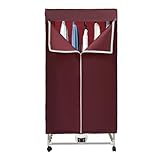 1500W Elektrischer Trockner Wäschetrockner Clothes Dryer Machine Wäschetrockner Kondenstrockner mit Fernbedienung für Wohnungen, IPX1 Wasserdichtigkeitsgrad, Klappbarer (Rot, Fernbedienung)