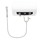 TESUGN Elektrospeicher Warmwasserspeicher Boiler 30L, 220V 2000W Smart Warmwasserspeicher, Wandbefestigung Horizontal Wasserboiler Dusche, Ausgestattet mit Wasserhahn, Duschkopf, 3*Schlauch