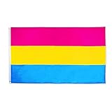 MOGADEE® Pansexual Pride Flag, 90*150cm Pansexuelle Flagge,Wetterfeste Pansexuelle Flagge mit Messingösen, Pansexuelle Flagge geeignet für Indoor und Outdoor LGBT Aktivitäten, Paraden und Dekorationen