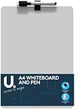 A4-Whiteboard und Stift, mit magnetischen Befestigungsstreifen, kleine Mini-Tafel für Arbeitsnotizen, tragbares magnetisches Whiteboard, Wandtafel für Kinder