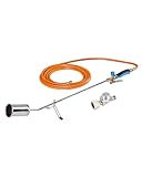 CFH Abflammgerät GV 900 inkl. Gasdruckregler DR 114 und Gasschlauch - Unkrautbrenner Gas Anwendung 2,5 bar mit 3/8' Anschluss, Ideal für Unkrautbeseitigung, Teer- und Teichfolienarbeiten, TÜV SÜD GS