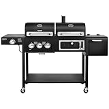 TAINO HERO DUO Gasgrill Holzkohlegrill Smoker Kombigrill Grillwagen 2 in 1 System BBQ Grill Kombistation Gas Kohle schwarz