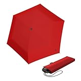 Knirps AS.050 Schmaler manueller faltbarer Regenschirm in Salsa, 96,5 cm, leichtes Fiberglas, 6 Rippen, Taschen-Überdachung für Regen, ultrakompaktes Design mit 190 g Reisegröße, robuster Stahlrahmen