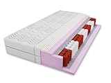 4ALL HOME Taschenfederkernmatratze M13 H2/H3 mit Latex & Komfortschaum – 7-Zonen Matratze orthopädisch - Beidseitig nutzbar - Abnehmbarer Bezug - Hypoallergen (Bezug: Weiß, 180x200cm)