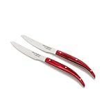 Arcos - Chef Jose Andres Messer | Steakmesser Set mit 2 Stück | 10,2 cm Steak- und Fleischmesser aus Nitrum-Edelstahl | Ergonomischer, lebendiger roter marmorierter Griff