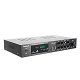 MEELRYD Hifi-Verstärker, Mini Bluetooth Stereo-Audioverstärker Receiver, HiFi Stereo w/UKW-Radio, USB,SD,RCA,AUX,Bluetooth In, Audio Verstärker Receiver für Zuhause oder Auto