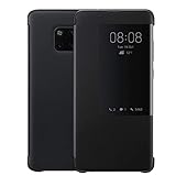 Huawei Mate 20 Pro Hülle, Luxus PU Leder Handyhülle, Smart View Flip Cover Schutzhülle [Energiesparmodus Bieten][Umfassender Schutz](Mate20Pro,Schwarz)