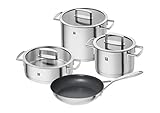 ZWILLING Vitality Kochtopf-Set mit 2 Pfannen, 4-teilig, 3 Deckel, Induktionsgeeignet, Edelstahl, Silber