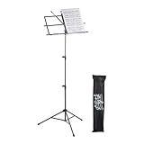 Relaxdays Notenständer, klappbares Notenpult, HBT: 140x53x49 cm, ausziehbar, aus Metall, Gitarre, Geige, Gesang, grau