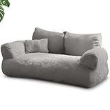 noviclass® Katzensofa Simba Grosse Katzen Hundesofa in Grau | Inklusive Mini-Kissen | Extra Gross 75x48cm | Katzenbett Hundebett kleine Hunde | Flauschig ausreichend gefüttert | Bezug abnehmbar