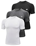 MEETYOO Kompressionsshirt Herren, Funktionsshirt kurz/Langarm Fitnessshirt Männer Sportshirt Atmungsaktiv Laufshirt für Laufen Jogging Sport Turnhalle