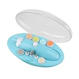 FRCOLOR Elektrisches Nagelpflege Set für Tragbares Maniküre und Pediküre Werkzeug Multifunktionaler Akku Nagelfräser Sicherer Schleifkopf für Junge Mädchen und Erwachsene Blau