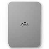 LaCie Mobile Drive Moon 5TB tragbare externe Festplatte, 2.5 Zoll, Mac & PC, silber, inkl. 3 Jahre Rescue Service, Modellnr.: STLP5000400