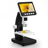 CIMELR Digital Mikroskop, 4,3-Zoll, 50X-1000X Auflösung, USB Mit 8 Einstellbaren LED-Beleuchtungen, Für Erwachsene/Kinder (306-B)