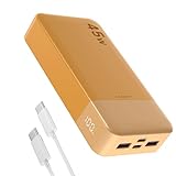 JUOVI Tragbare Powerbank J2621, 20000mAh Akku Pack 45W Schnellladefunktion, Kompatibel mit Switch, MacBook, Tablet, Dell, HP, Notebook, Samsung, iPhone 16 15 14 13, Steam Deck und mehr (Orange)