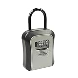 Burg-WÄCHTER Schlüsseltresor mit Zahlencode, außen/innen, Abnehmbarer Bügel, 4-Stelliger Code, Sicher, Key Safe 50 SB, Schwarz/Grau