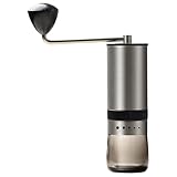Handgekröpfte Kaffeemühle mit einstellbarer Grobheitseinstellung, Edelstahl und Holz, manuelle Espressomahlmaschine, Kaffeemühle für den Heimgebrauch